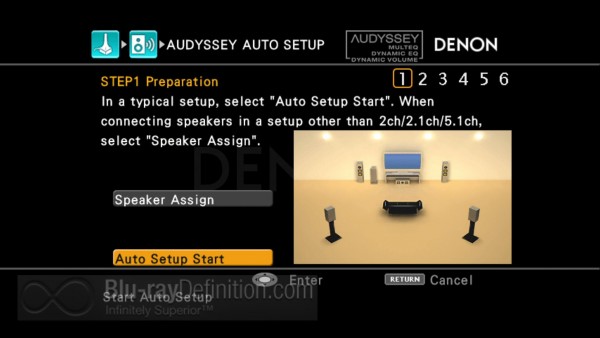 Denon AudysseyTM Setup Screen