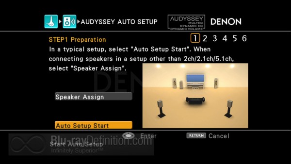 Denon AudysseyTM Setup Screen Denon AudysseyTM Setup Screen