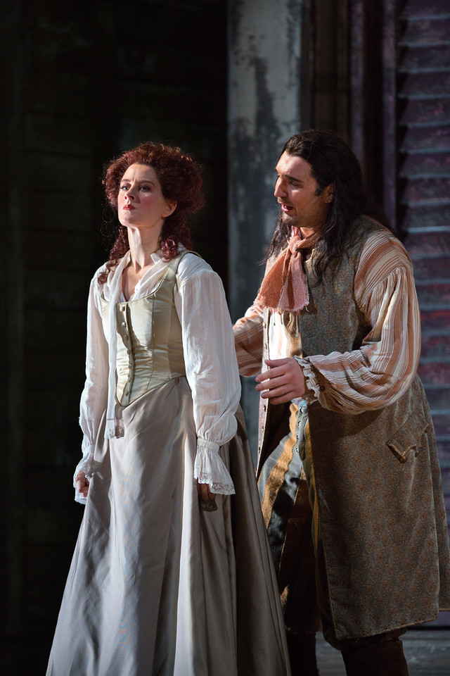Malin Bystrom as Donna Elvira and Adam Plachetka as Leporello in Mozart's "Don Giovanni." Photo: Marty Sohl/Metropolitan Opera