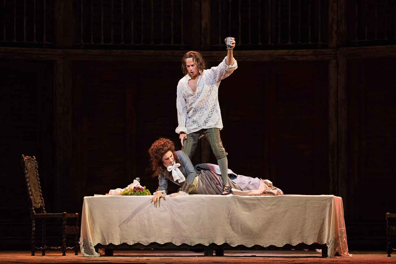 Simon Keenlyside in the title role and Malin Bystrom as Donna Elvira in Mozart's "Don Giovanni." Photo: Marty Sohl/Metropolitan Opera
