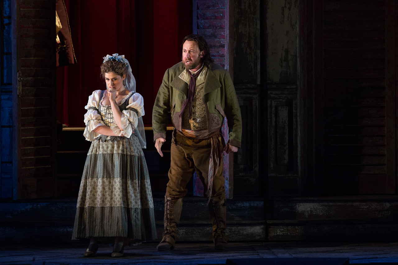 Serena Malfi as Zerlina and Matthew Rose as Masetto in Mozart's "Don Giovanni." Photo: Marty Sohl/Metropolitan Opera