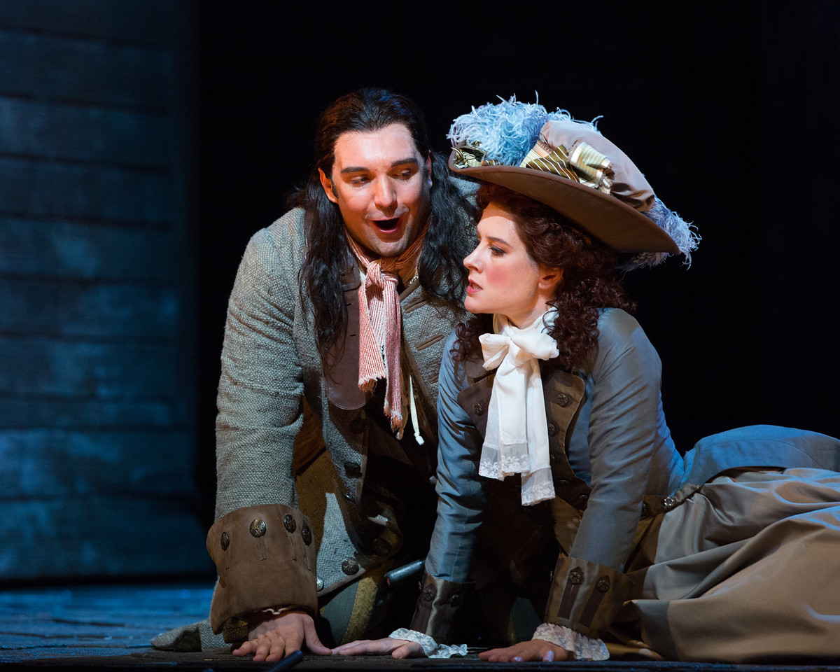 Adam Plachetka as Leporello and Malin Bystrom as Donna Elvira in Mozart's "Don Giovanni." Photo: Marty Sohl/Metropolitan Opera