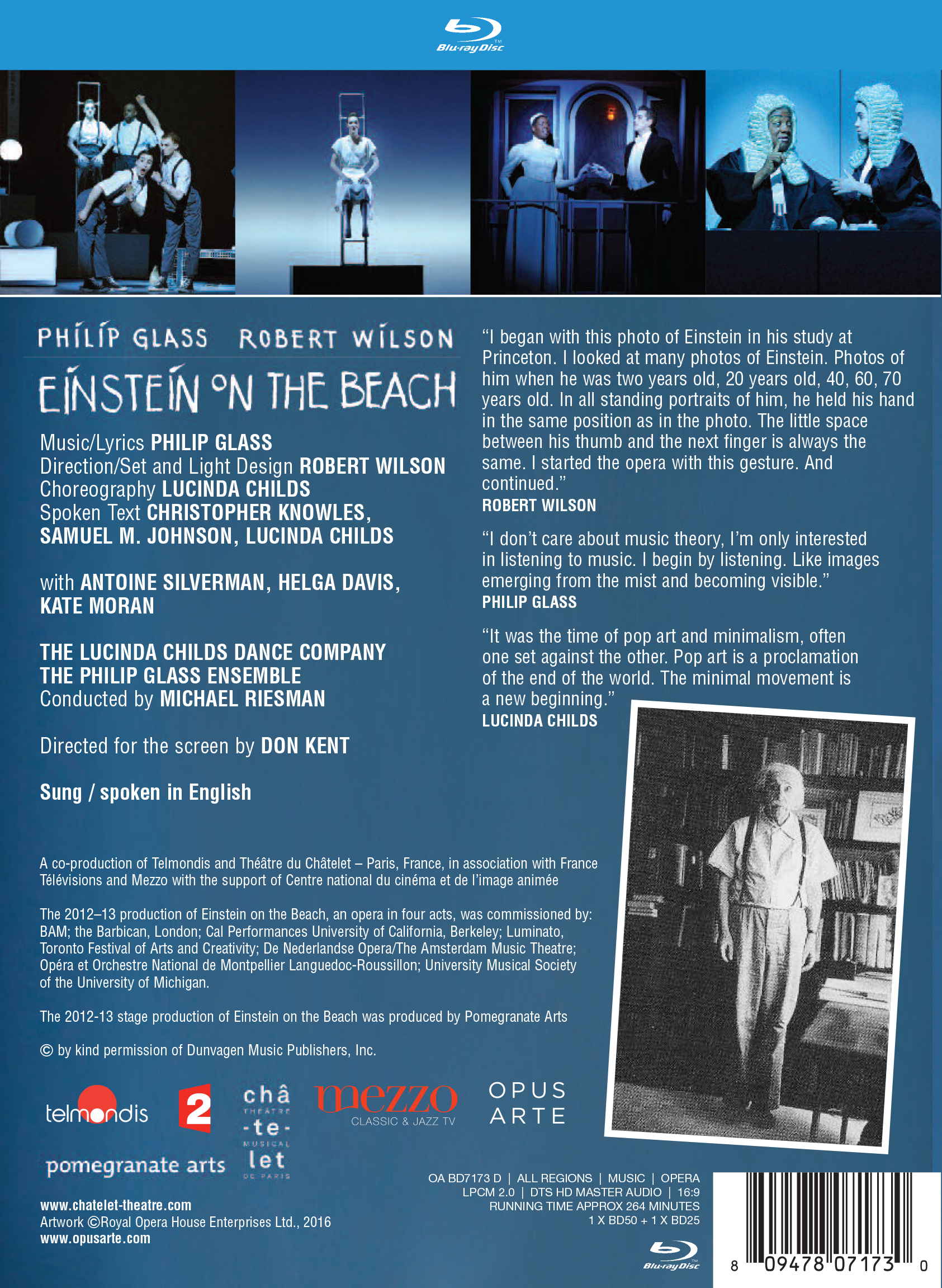 Philip Glass: Einstein on the Beach Blu-ray Back Cover Insert