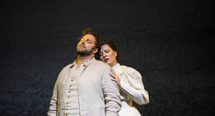 Bryan Hymel as Arnold and Marina Rebeka as Mathilde in Rossini's Guillaume Tell. Photo by Jonathan Tichler/Metropolitan Opera.