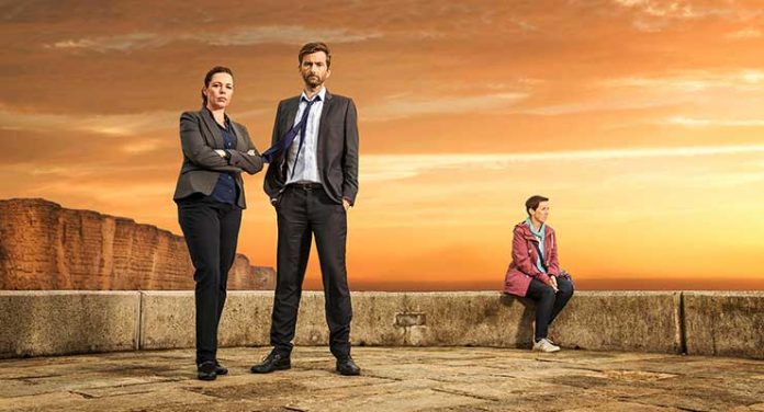 David Tennant, Olivia Colman, and Julie Hesmondhalgh in Broadchurch: Series 3 (2017)