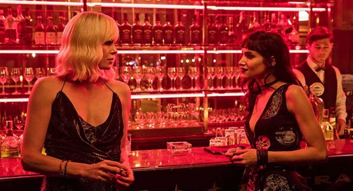 (L to R) Oscar® winner CHARLIZE THERON as Lorraine Broughton and SOFIA BOUTELLA as Delphine Lasalle in 