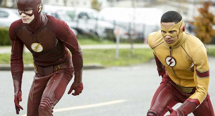 Grant Gustin and Keiynan Lonsdale in The Flash: Season 3