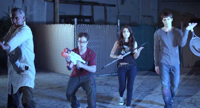 Michael Swan, Justin Ray, and Kayla Compton in Attack of the Killr Donuts (2016)