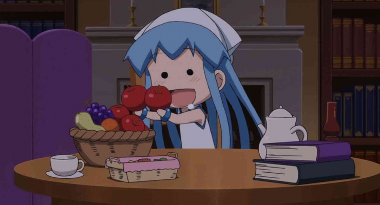 Still image of "mini" Squid Girl from the anime series The Squid Girl.