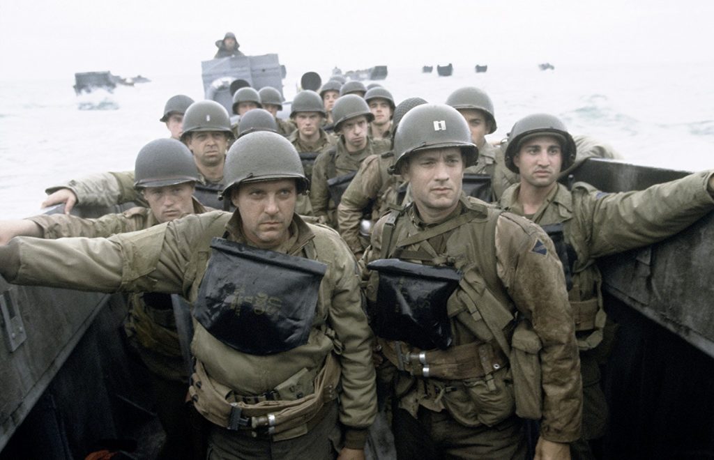 Tom Hanks, Tom Sizemore, Paschal Friel, Rolf Saxon, and Adam Shaw in Saving Private Ryan (1998)