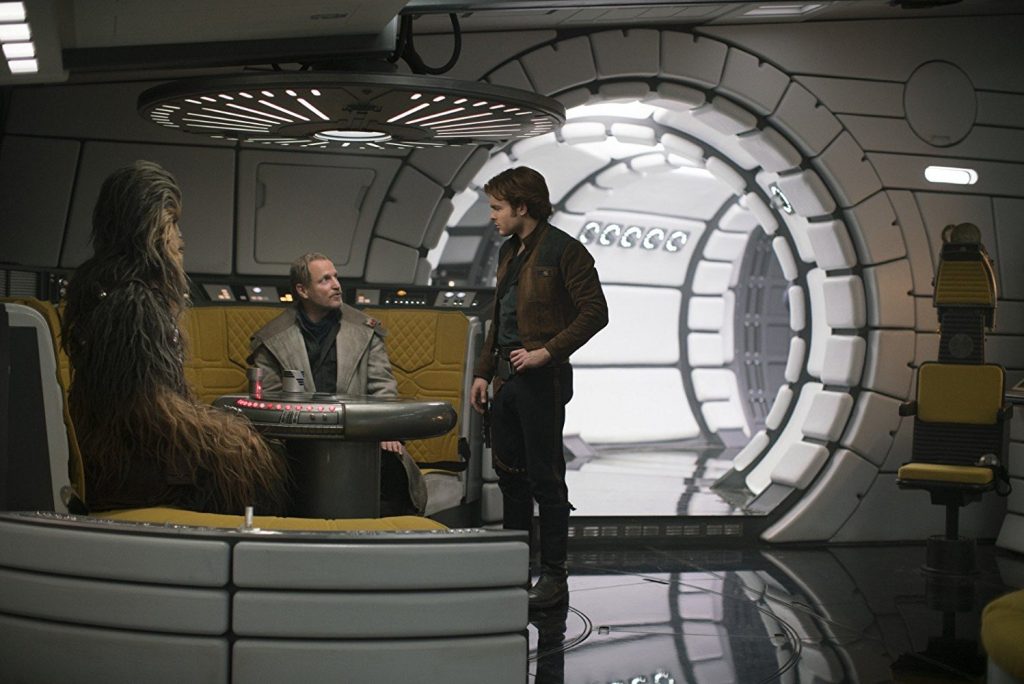 Solo: A Star Wars Story Woody Harrelson, Alden Ehrenreich, and Joonas Suotamo in Solo: A Star Wars Story (2018)