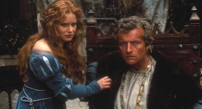 Rutger Hauer and Jennifer Jason Leigh in Flesh + Blood (1985)