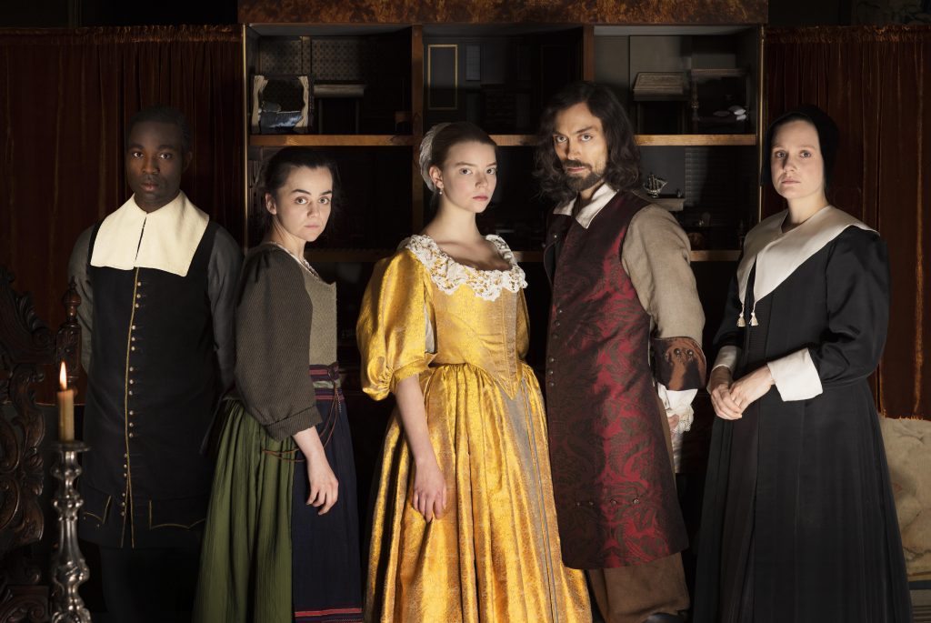 The Miniaturist L-R: Paapa Essiedu, Hayley Squires, Anya Taylor-Joy, Alex Hassell, and Romola Garai in The Miniaturist (2017)
