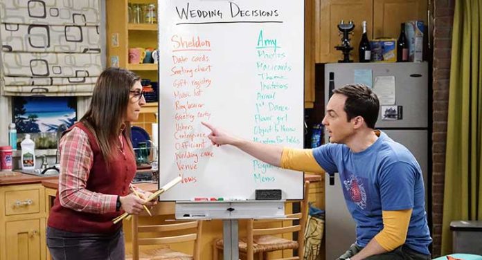 Jim Parsons and Mayim Bialik in The Big Bang Theory Season 11