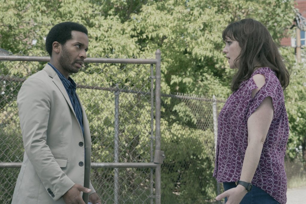 Castle Rock André Holland and Melanie Lynskey in Castle Rock