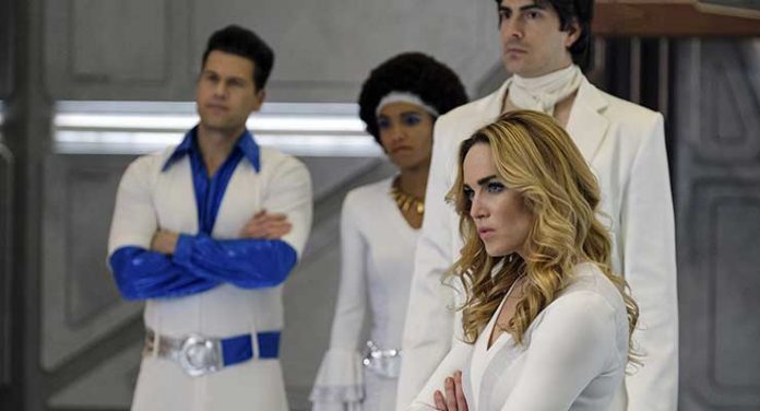 Caity Lotz, Brandon Routh, Maisie Richardson-Sellers, and Nick Zano in DC's Legends of Tomorrow: Season 3