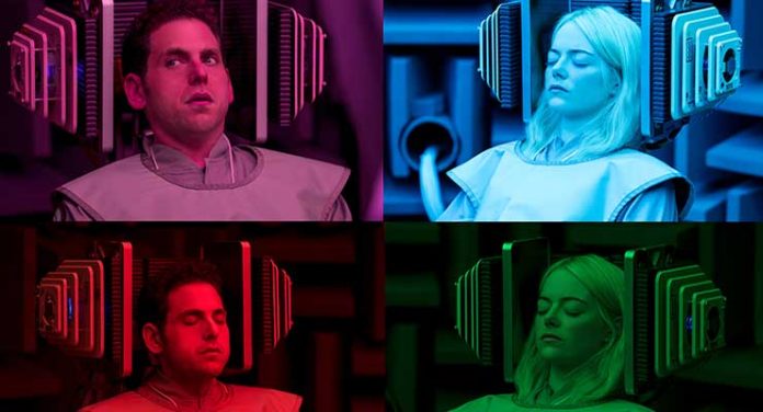 Jonah Hill and Emma Stone in Maniac (2018)