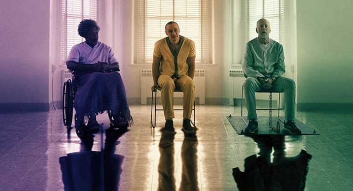 Samuel L. Jackson, Bruce Willis, and James McAvoy in Glass (2019)