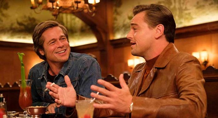 Brad Pitt and Leonardo DiCaprio star in ONCE UPON TIME IN HOLLYWOOD.