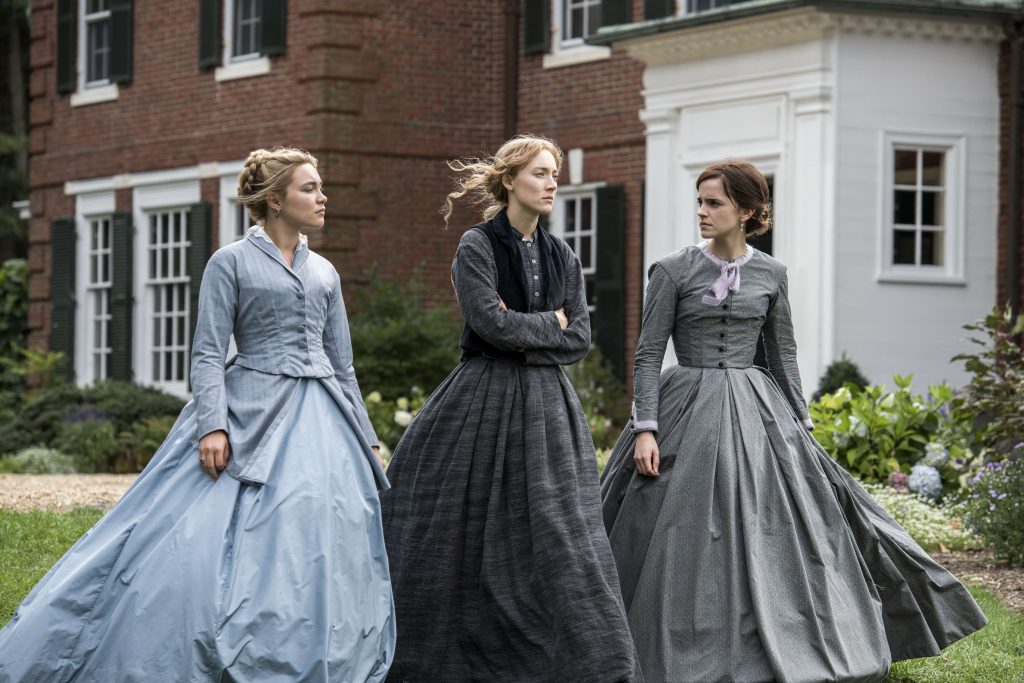 Florence Pugh, Saoirse Ronan and Emma Watson in Greta Gerwig's LITTLE WOMEN. Florence Pugh, Saoirse Ronan and Emma Watson in Greta Gerwig's LITTLE WOMEN.