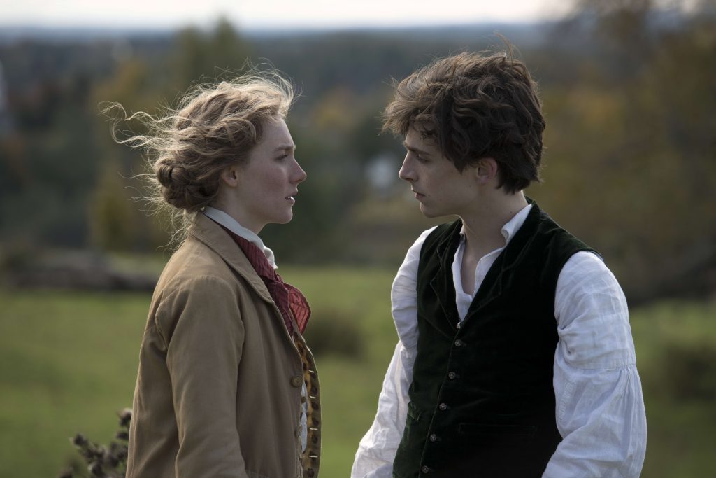 Saoirse Ronan and Timothée Chalamet in Columbia Pictures’ LITTLE WOMEN. Saoirse Ronan and Timothée Chalamet in Columbia Pictures’ LITTLE WOMEN.