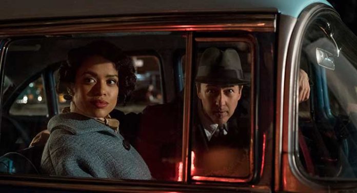 Gugu Mbatha-Raw and Edward Norton in Motherless Brooklyn (2019)