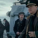 Capt Krause (TOM HANKS) with crew on the lookout for German U-Boats in TriStar Pictures' GREYHOUND.