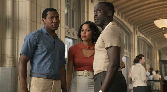 Jurnee Smollett, Michael Kenneth Williams, and Jonathan Majors in Lovecraft Country (2020)
