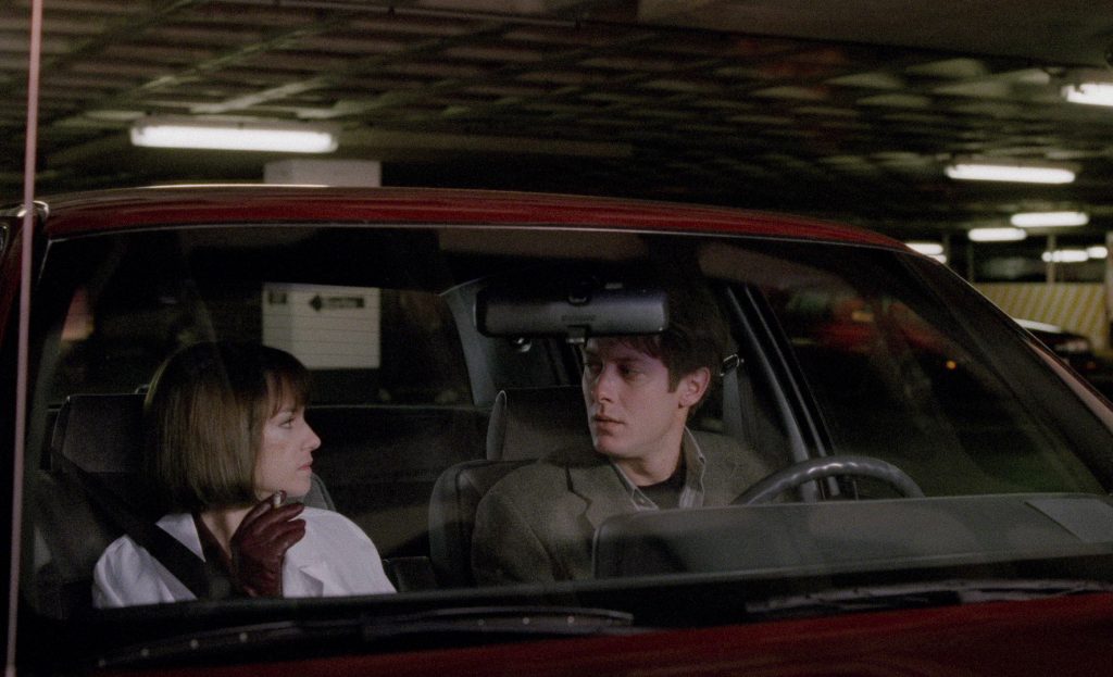 James Spader and Holly Hunter in Crash (1996)
