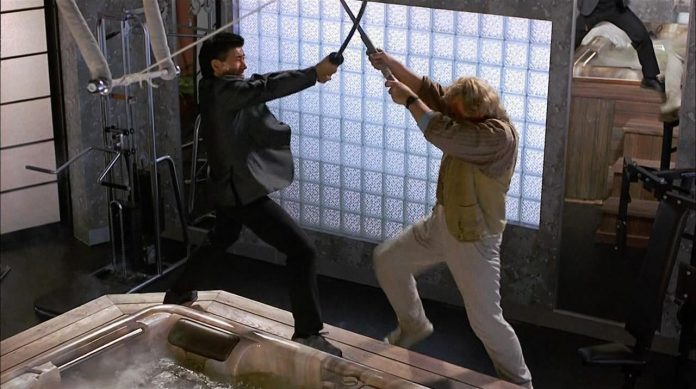Rutger Hauer and Shô Kosugi in Blind Fury (1989)