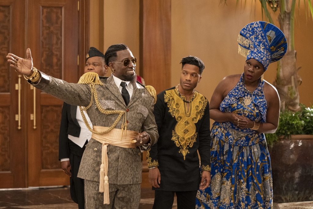 Wesley Snipes, Jermaine Fowler and Leslie Jones star in COMING 2 AMERICA Photo: Quantrell D. Colbert © 2020 Paramount Pictures
