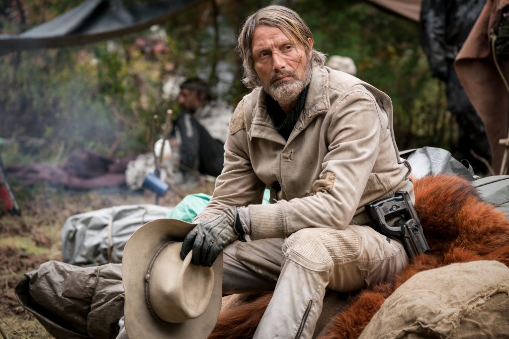 Mads Mikkelsen as Mayor Prentiss in Chaos Walking. Photo Credit: Murray Close