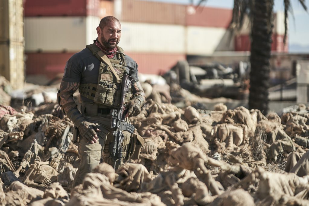 ARMY OF THE DEAD (Pictured) DAVE BAUTISTA as SCOTT WARD in ARMY OF THE DEAD. Cr. CLAY ENOS/NETFLIX © 2021