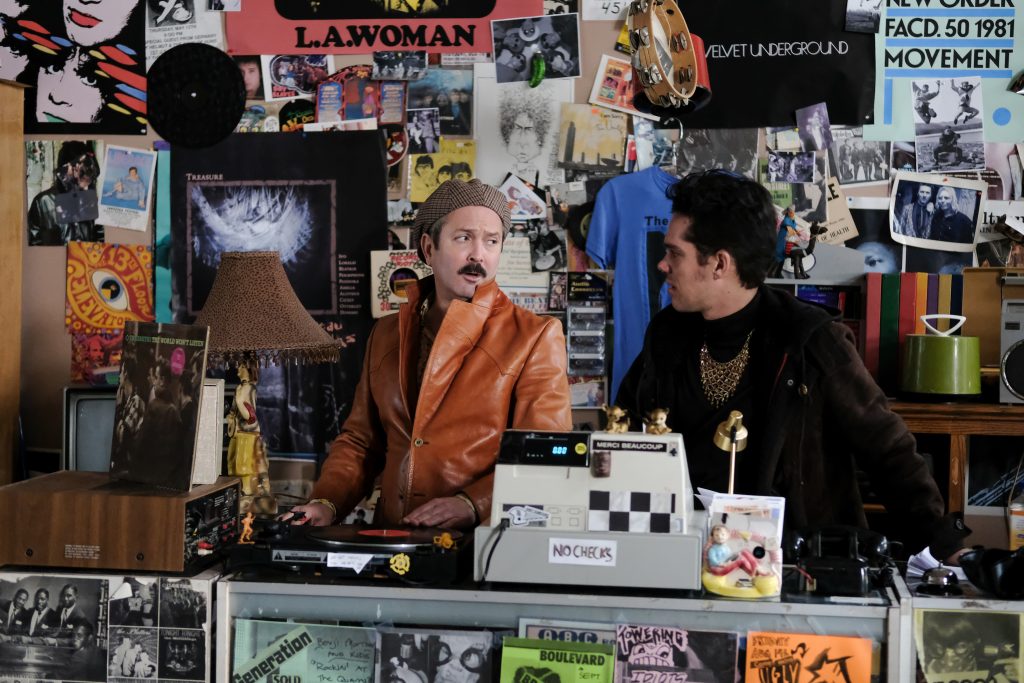 [L-R] Thomas Lennon as Uncle Dick and Ellar Coltrane as Dean in the drama/comedy SHOPLIFTERS OF THE WORLD, a RLJE Films release. Photo courtesy of RLJE Films.