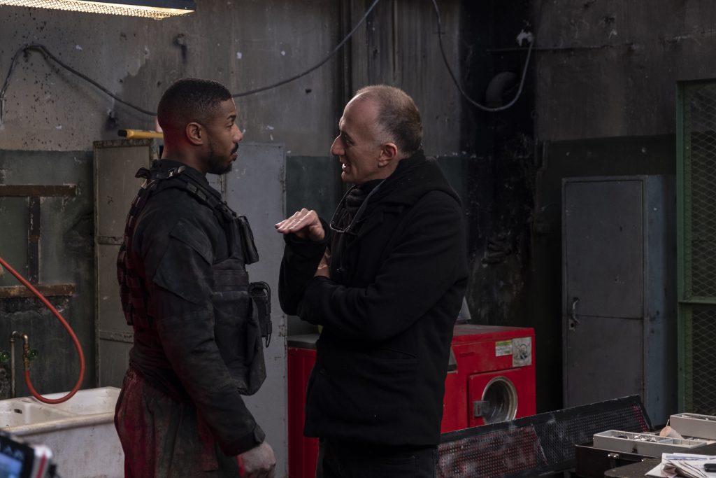 Michael B. Jordan with Director Stefano Sollima on the set of WITHOUT REMORSE Photo: Nadja Klier © 2020 Paramount Pictures