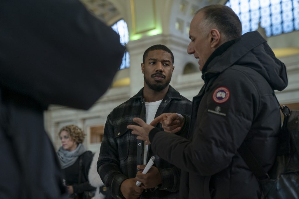 Michael B. Jordan and Director Stefano Sollima on the set of WITHOUT REMORSE Photo: Nadja Klier © 2020 Paramount Pictures