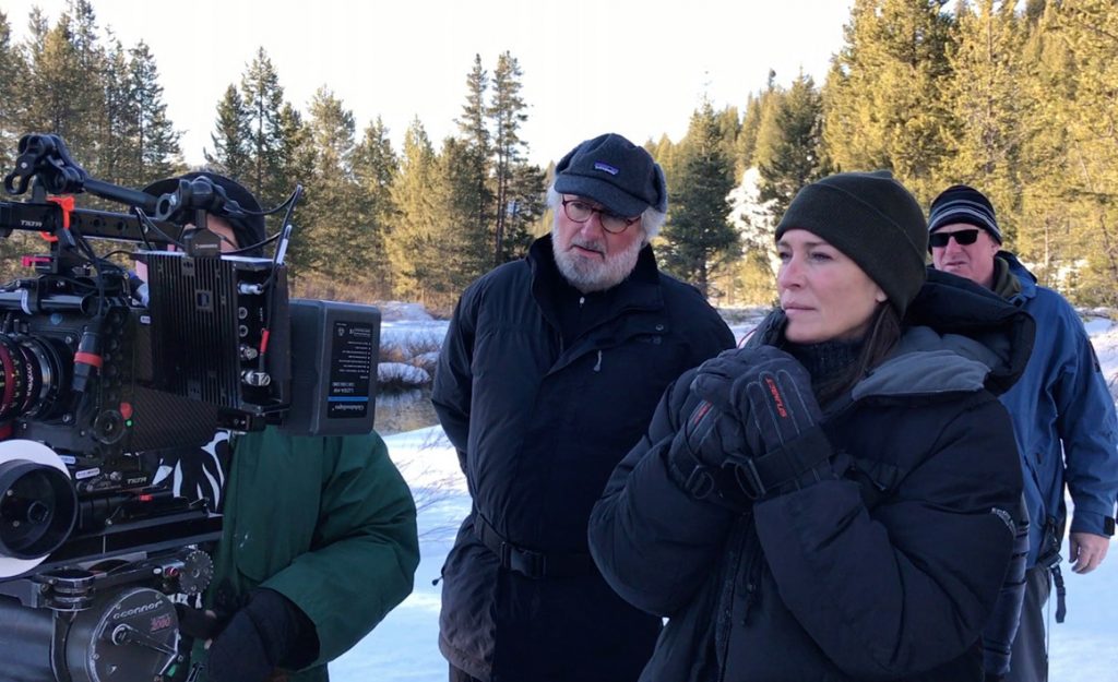 Director and actor Robin Wright BTS on Land (2021)