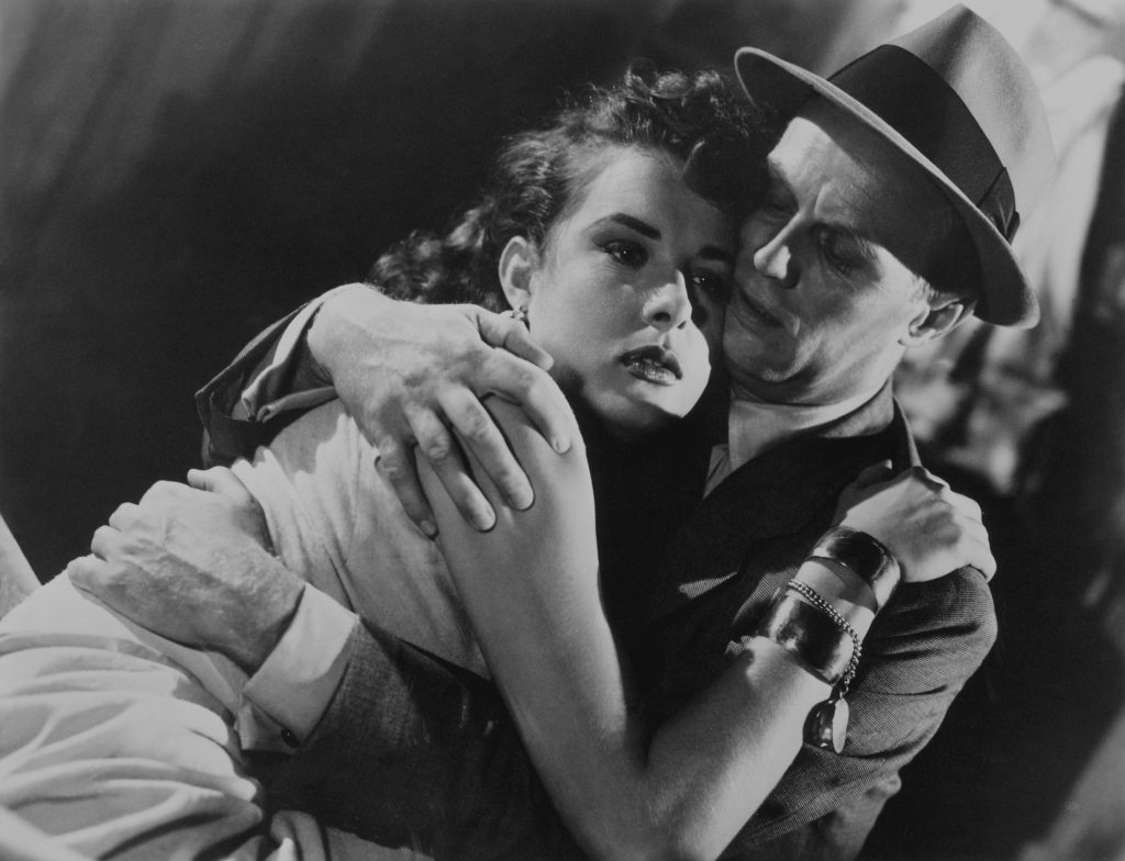 Jean Peters and Richard Widmark in Pickup on South Street (1953) still courtesy of the Criterion Collection.