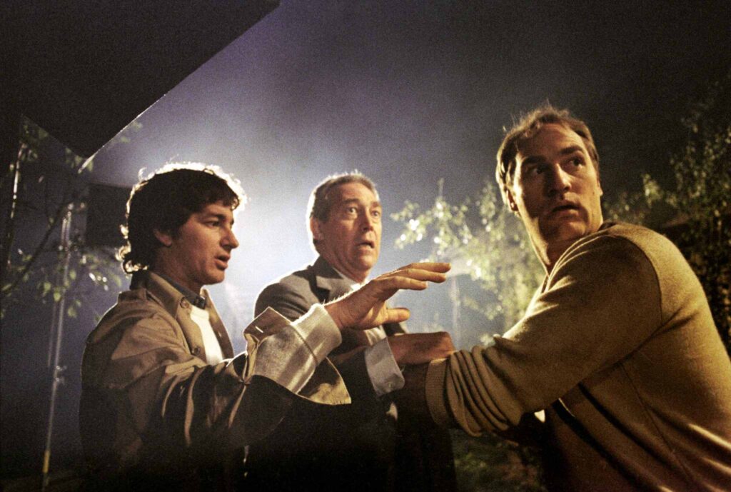 Steven Spielberg, Craig T. Nelson, and James Karen in Poltergeist (1982)