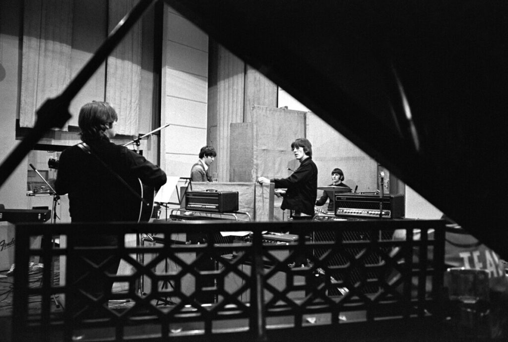 The Beatles in Abbey Road Studios during recording of the Revolver album. 1966. © Apple Corps Ltd.