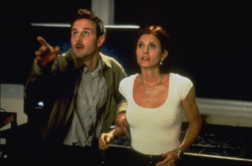 David Arquette and Courtney Cox in Scream 2 (1997)