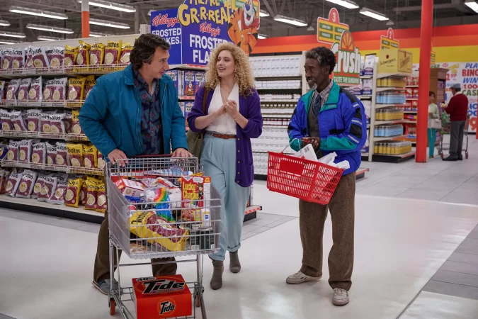 Greta Gerwig, Adam Driver, and Don Cheadle in White Noise (2022)