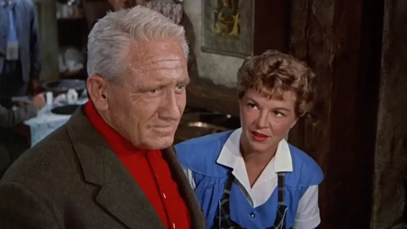 Spencer Tracy and Claire Trevor in The Mountain (1956)