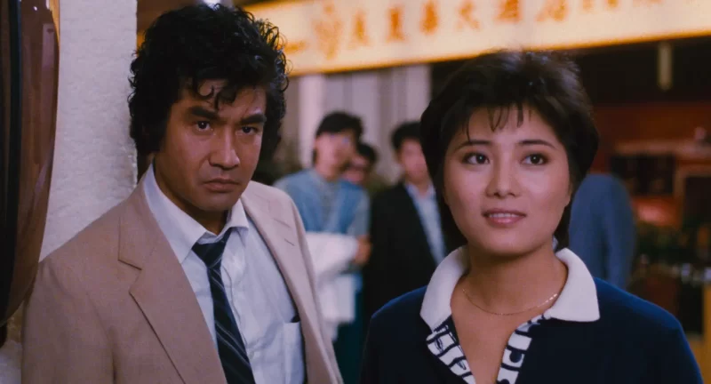 Cynthia Khan and Hiroshi Fujioka in In the Line of Duty (1988)