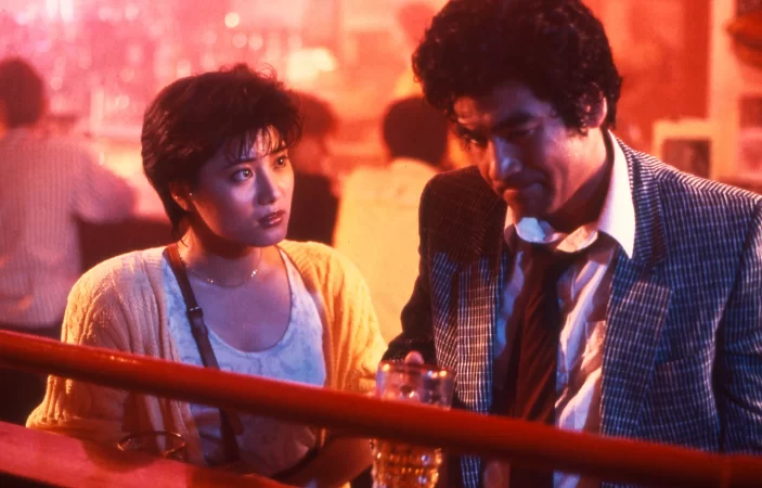 Cynthia Khan and Hiroshi Fujioka in In the Line of Duty (1988)