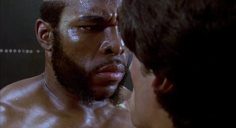 Mr. T and Sylvester Stallone in Rocky III (1982)