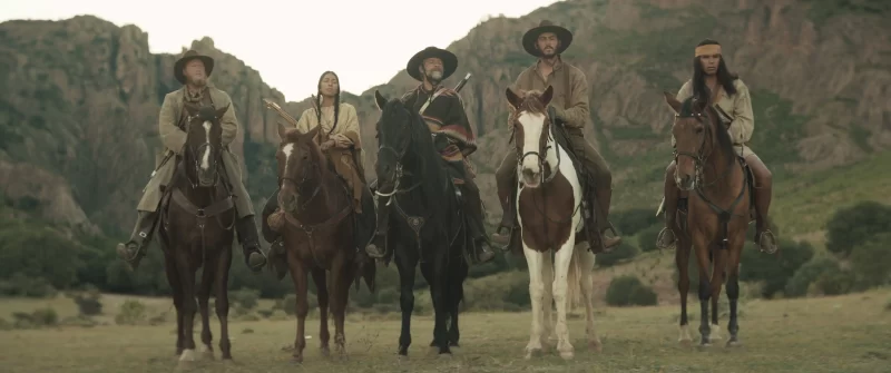 Juan Manuel Bernal, Alejandro Speitzer, Michael Wilson Morgan, and Yoshira Escárrega in The Head of Joaquín Murrieta (2023)