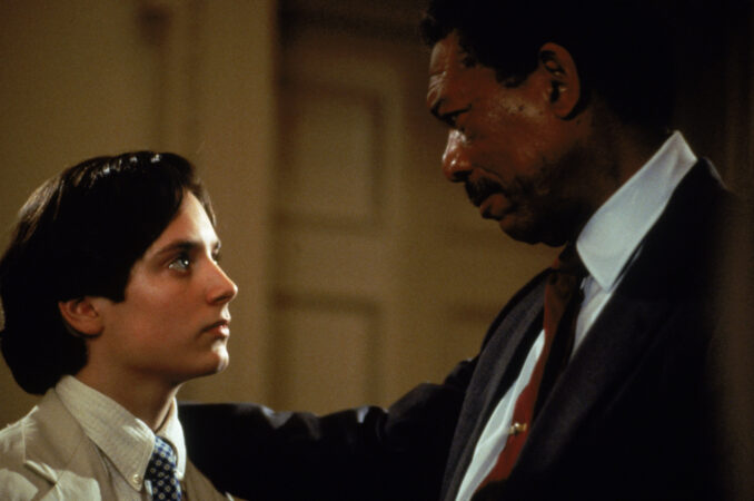 Elijah Wood and Morgan Freeman in Deep Impact (1998)