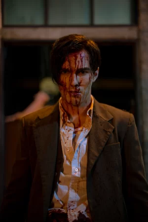 Nicholas Hoult as Renfield in Renfield, directed by Chris McKay.