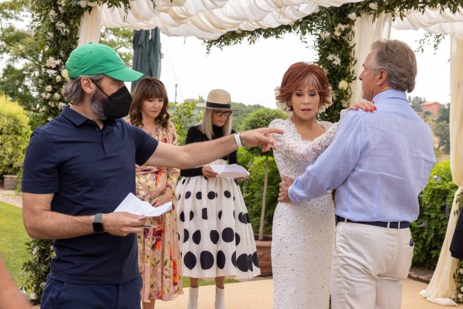 Director/Co-Writer/Producer Bill Holderman and actors Mary Steenburgen, Diane Keaton, Jane Fonda and Don Johnson on the set of their film BOOK CLUB: THE NEXT CHAPTER, a Focus Features release.

Credit: Fabio Zayed / © 2023 FIFTH SEASON, LLC